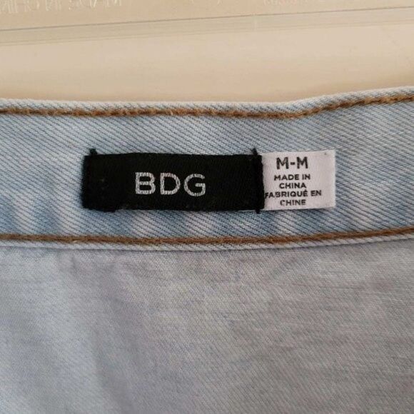 BDG Urban Outfitters Cotton Denim Jean Mini Skirt Snap Buttons Front Size M - Picture 9 of 9